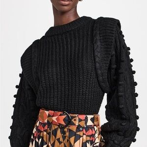 Black Cable Knit Farm Rio Sweater